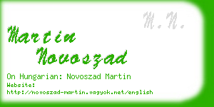 martin novoszad business card